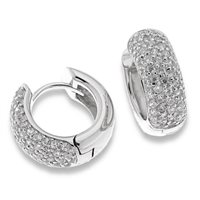 Orecchini Domar Gioielli Donna Orecchino cerchio argento 925 con zirconia cubica in Argento Cubic Zirconia EZB046514